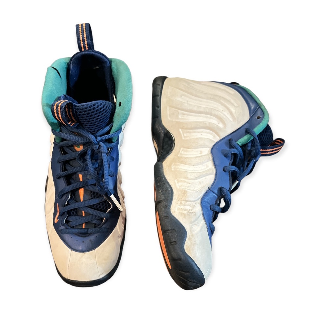 NIKE Little Posite Foamposite Pro GS Neptune Green/Gym Blue, 7Y, Size US8 Women